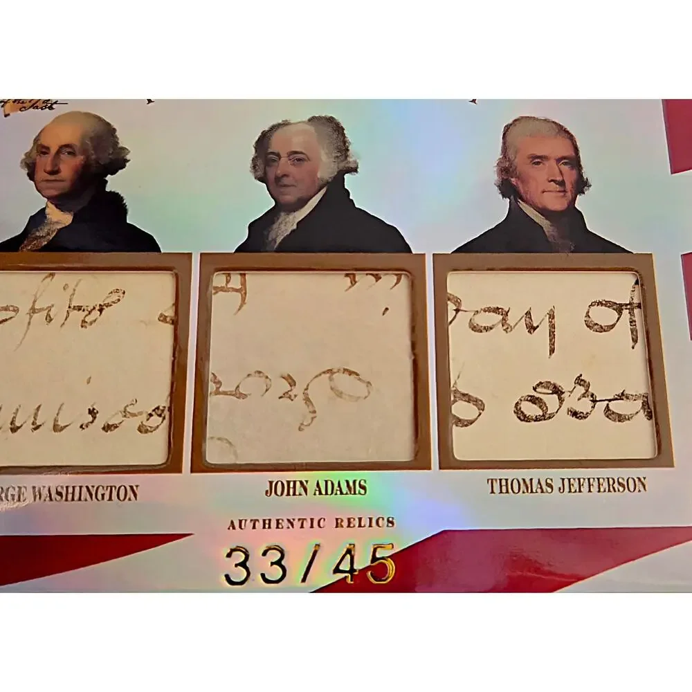Authentic Presidents Washington, Adams and Jefferson Handwriting Relics History